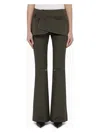Courrèges Military Green Cotton Mini Skirt Trousers