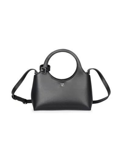 Courrèges Women's Mini Holy Day Leather Top Handle Bag In Black