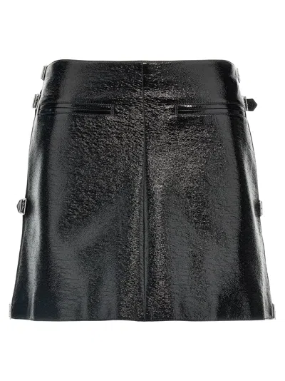 Courrèges Courreges Vinyl Mini Skirt In Black