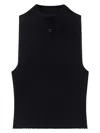 Courrèges Mockneck Light Rib Cropped Top