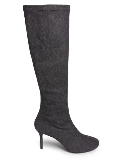 Courrèges Women's Nude Denim 75mm Stiletto Boots In Black