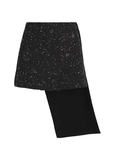 Courrèges Women's Oblique Tweed Miniskirt In Black