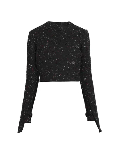 Courrèges Women's Oblique Tweed Tailored Jacket In Black