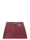 Courrèges A-line Skirt In Dark Red Stretch-cotton Faux Leather