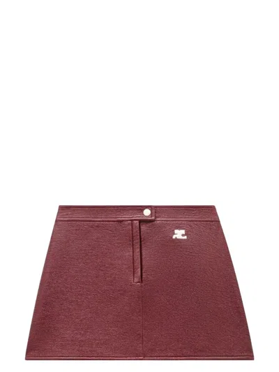 COURRÈGES WOMEN'S PERCJU001VY0014 VINYL MINI SKIRT