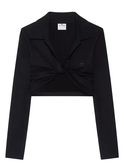 COURRÈGES WOMEN'S POLO TWIST PIQUÃ© CROP