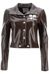 Courrèges Reedition Vinyl Short Jacket In Brown