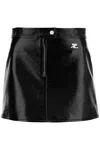 Courrèges Re-edition Vinyl Effect Mini Skirt In Black