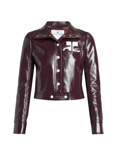 COURRÈGES WOMEN'S REEDITION LOGO VINYL CROP JACKET