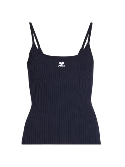 Courrèges Women's Re-edition Rib-knit Tank In Blue