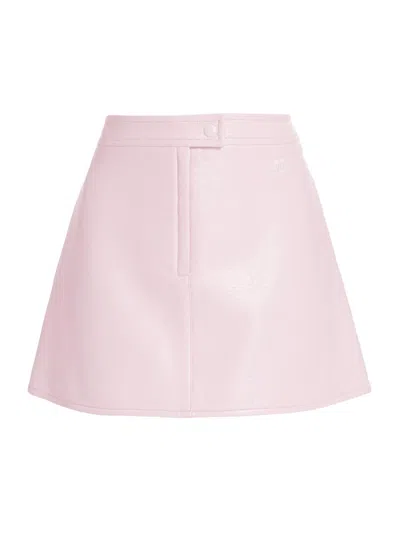 Courrèges Women's Reedition Vinyl A-line Miniskirt In Pink