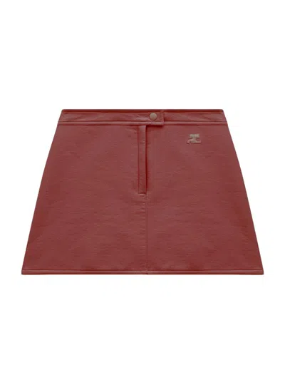 Courrèges Women's Reedition Vinyl A-line Miniskirt In Burgundy