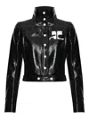 Courrèges Black Vinyl Jacket In Black