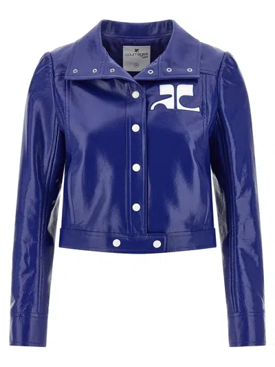Courrèges Courreges Women's Reedition Vinyl Jacket In Blue