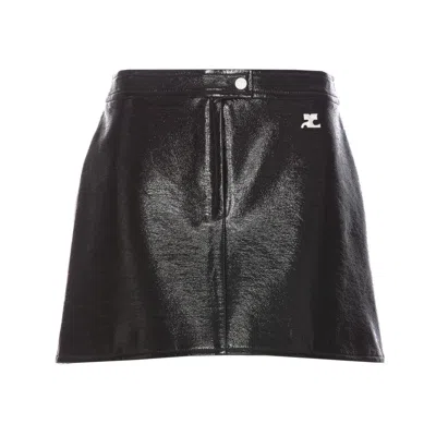 COURRÈGES COURREGES WOMEN REEDITION VINYL MINI SKIRT