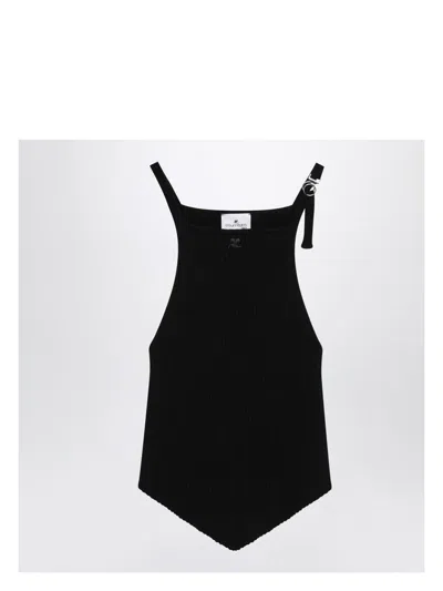 COURRÈGES WOMEN'S RIBBED TOP WITH POINTED HEM