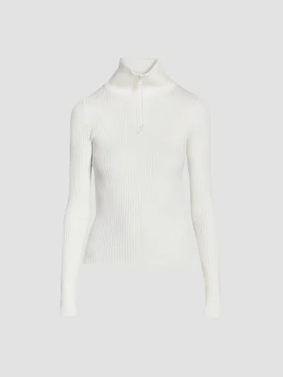 Courrèges Women's Rib-knit Cotton-blend Sweater In White