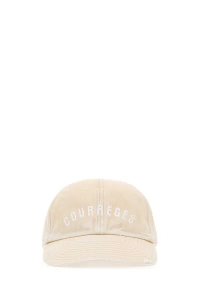 Courrèges Courreges Women's Sand Cotton Baseball Cap In Beige O Tan