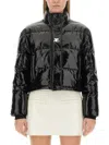 Courrèges Courreges Women Short Vinyl Down Jacket In Black