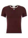 Courrèges Courreges Women Cotton T-shirt With Contrasting Trim In Brown