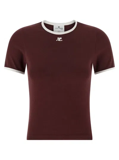 COURRÈGES COURREGES WOMEN 'SIGNATURE CONTRAST' T-SHIRT