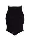 Courrèges Women's Signature Pointy Rib-knit Crop Top In Black