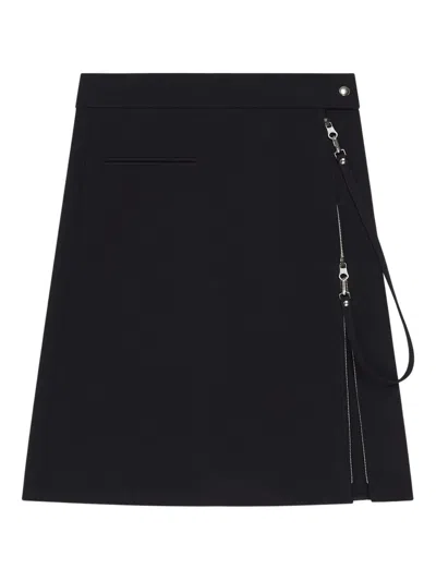 Courrèges Zipped Heritage Crepe Skirt In Black