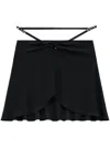 Courrèges Slash Ellipse Crepe Jerse Mini Skirt Clothing In Black