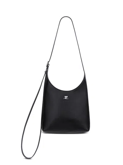 Courrèges Courreges Women Small Melted Leather Tote Bag In Black