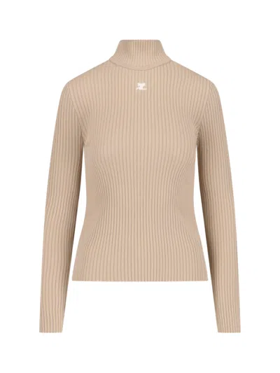 Courrèges Women's Soft Viscose-blend Sweater In Sand
