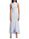 Courrèges Sleeveless Crepe Jersey Maxi Dress In Blue