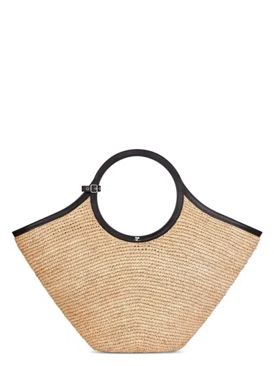 Courrèges Women's Stylish Raffia Tote Bag In Sand