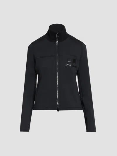 Courrèges Women's Technical Jersey Zip-front Jacket In Black