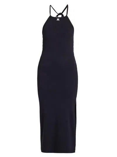 Courrèges Women's Tie-back Bodycon Midi-dress In Blue