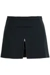 Courrèges Twill Mini Skirt With Zipper In Black