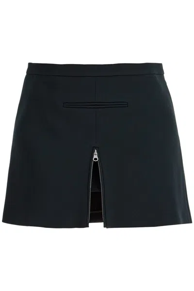 Courrèges Black Tailored Zipped Twill Miniskirt In 9999 Black