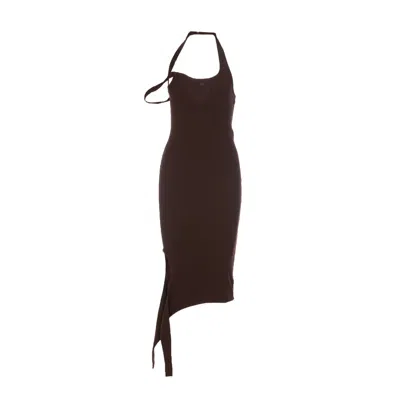 Courrèges Courreges Women Undressed Light Knit Dress In Brown