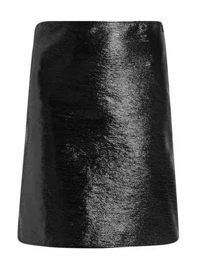 Courrèges Women's Vinyl Cotton-blend Mini Skirt In Black