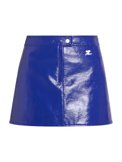 Courrèges Women's Vinyle Reedition Miniskirt In Blue