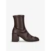Courrèges Reedition Leather Boots In Brown