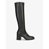 Courrèges Womens Courreges Reedition Square-toe Faux-leather Knee-high Boots In Black