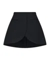 Courrèges Ellipse Black Twill Mini Skirt In Black