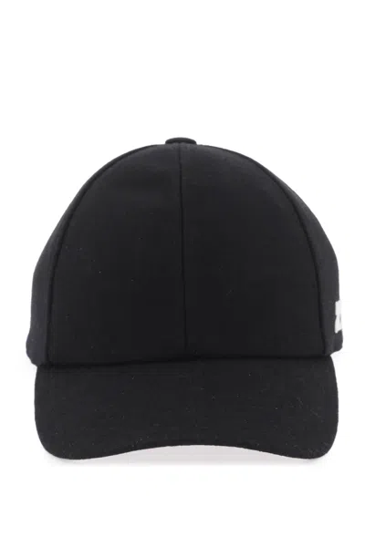 Courrèges Wool Baseball Cap In Black