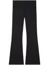 Courrèges Wool Blend Flared Mid-rise Pants In Black