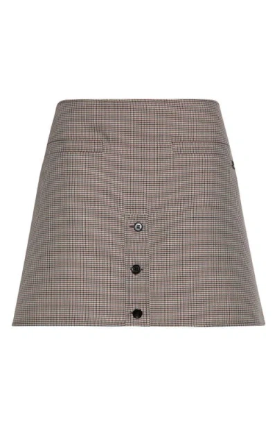 Courrèges Wool Blend Houndstooth Miniskirt In Multi