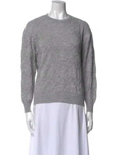 Pre-owned Courrèges Wool Crew Neck Sweater In Gray