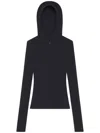 Courrèges Hooded Knitted Top In Black