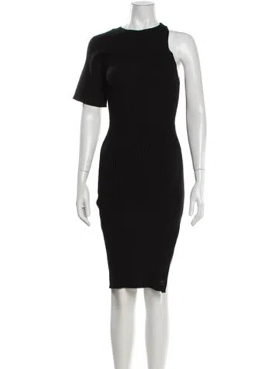 Pre-owned Courrèges Wool Knee-length Dress In Black