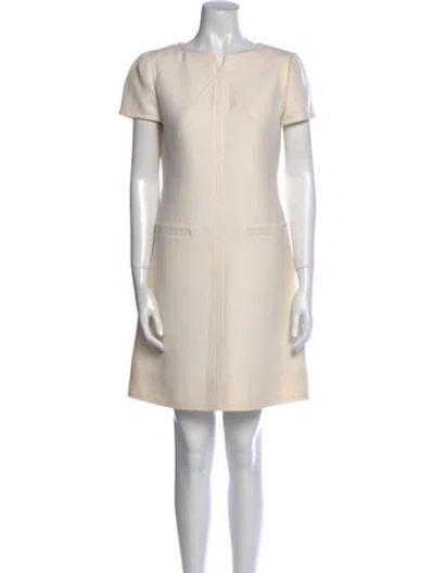 Pre-owned Courrèges Wool Knee-length Dress In Neutral