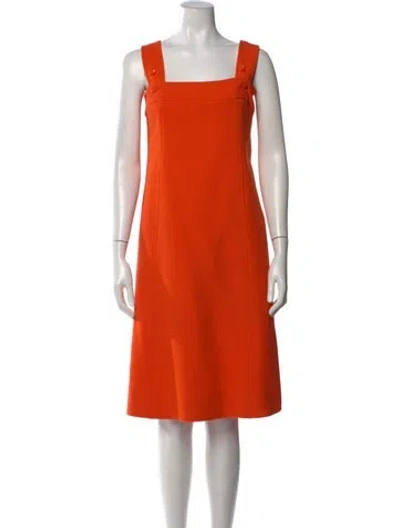 Pre-owned Courrèges Wool Knee-length Dress In Orange